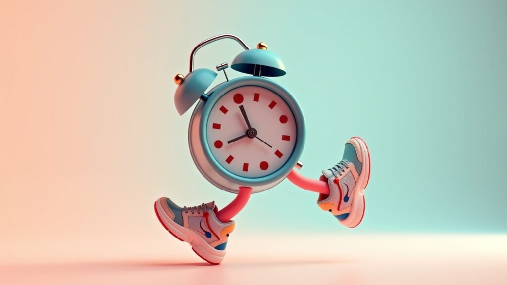 Alarm clock with sneakers