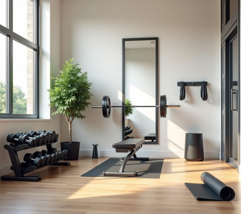 Compact home gym space
