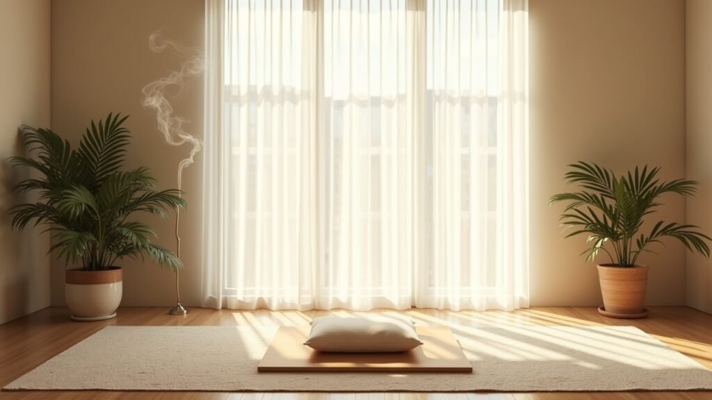 Meditation space setup