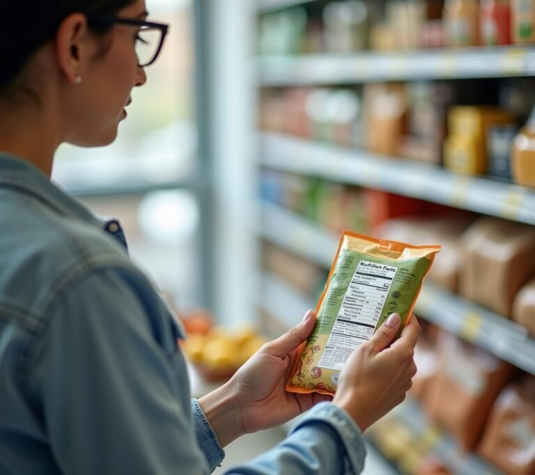 Nutrition label closeup