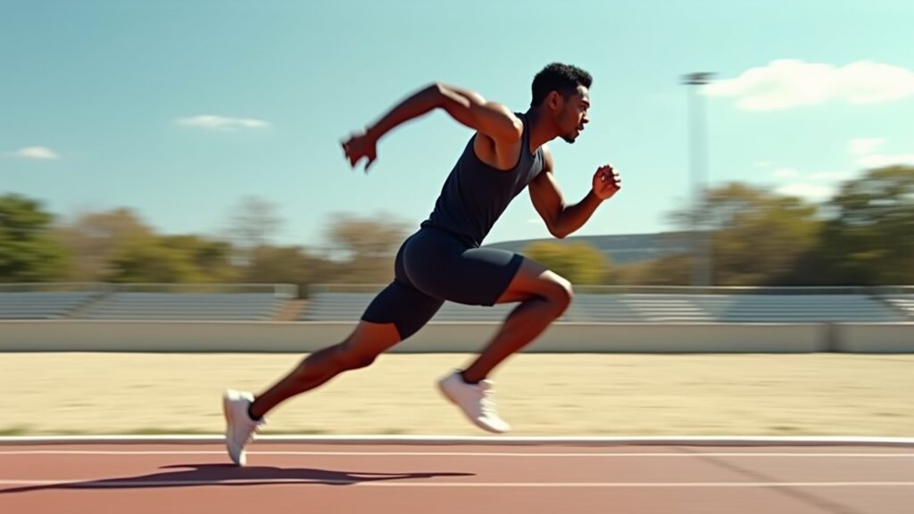 Running posture side view