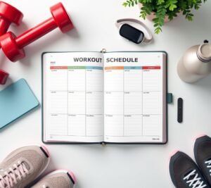 Weekly calendar with workouts