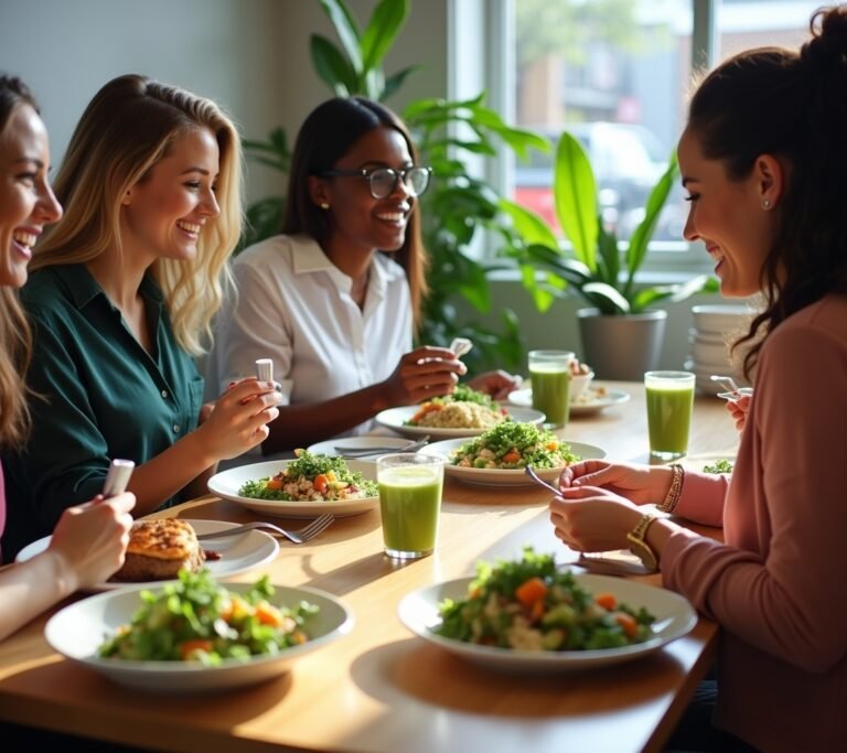 Healthy restaurant meal