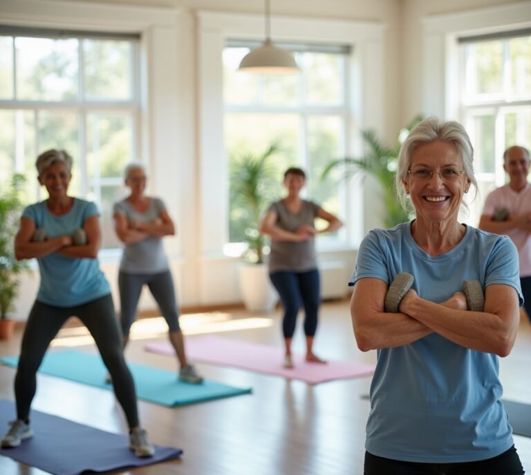 Senior exercising