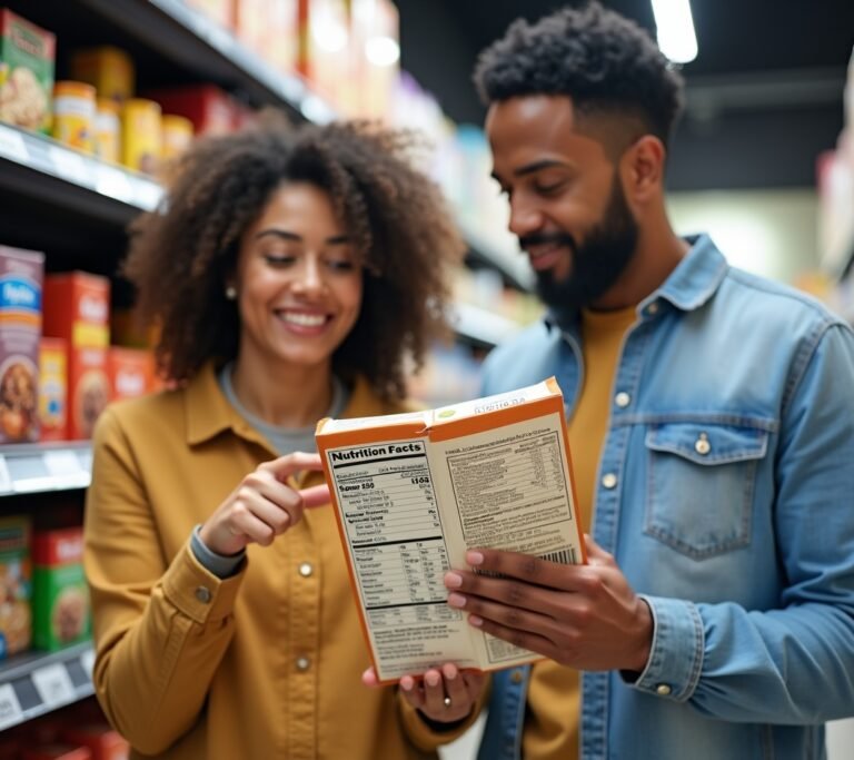 Nutrition label close-up