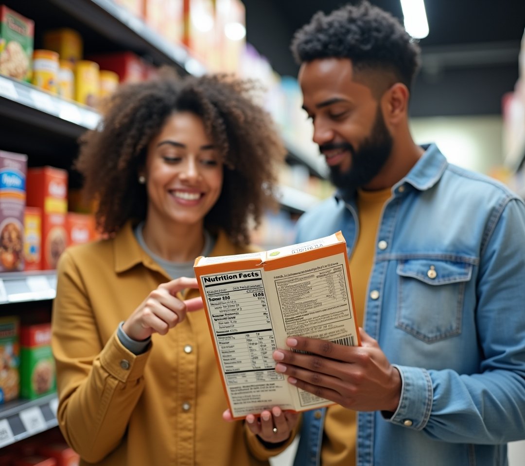 Nutrition label close-up